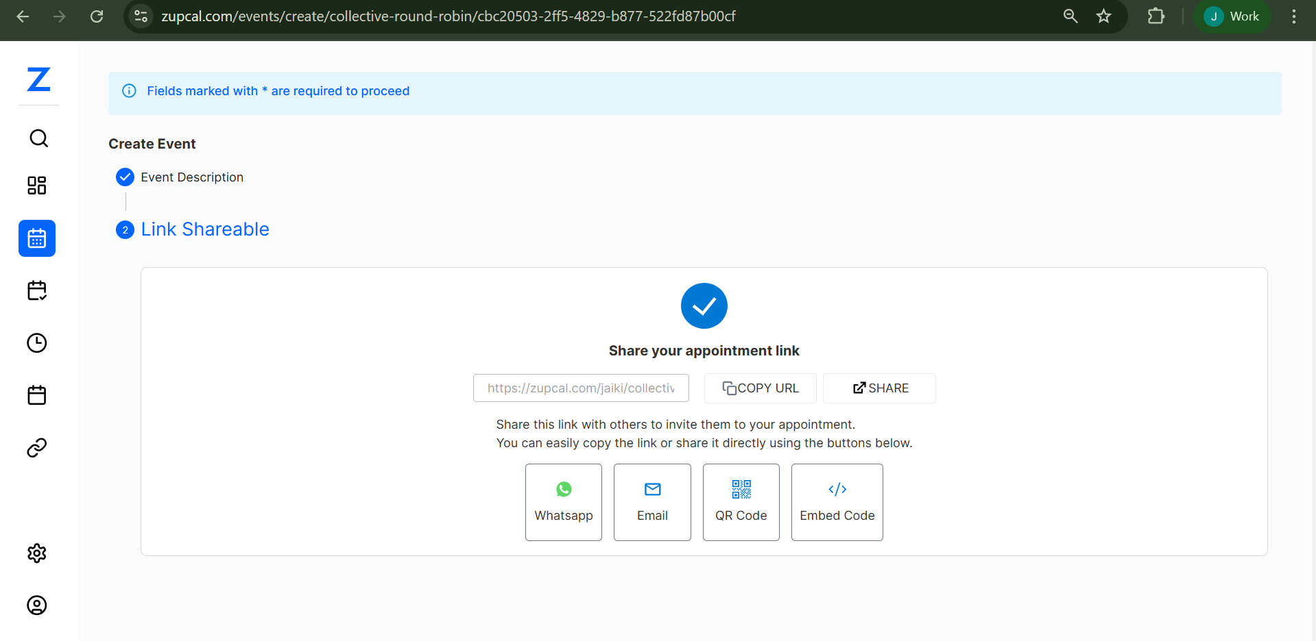 Link Sharing Interface