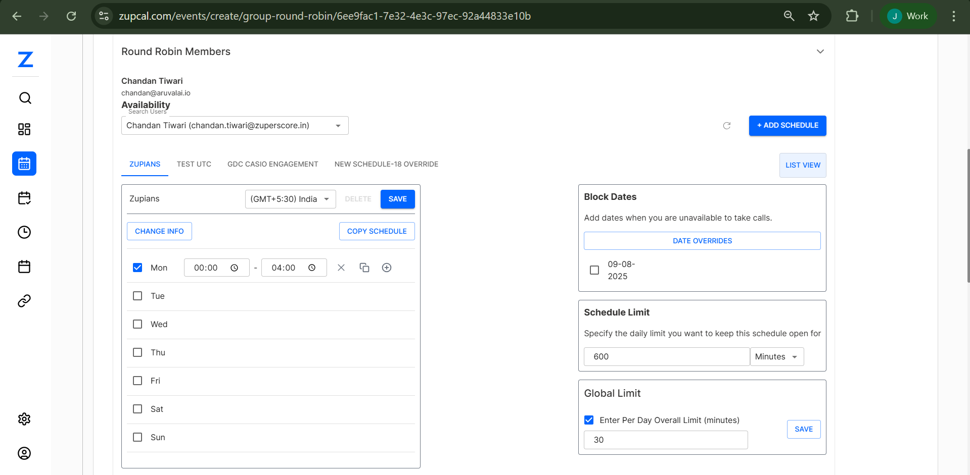 Round Robin Members Configuration