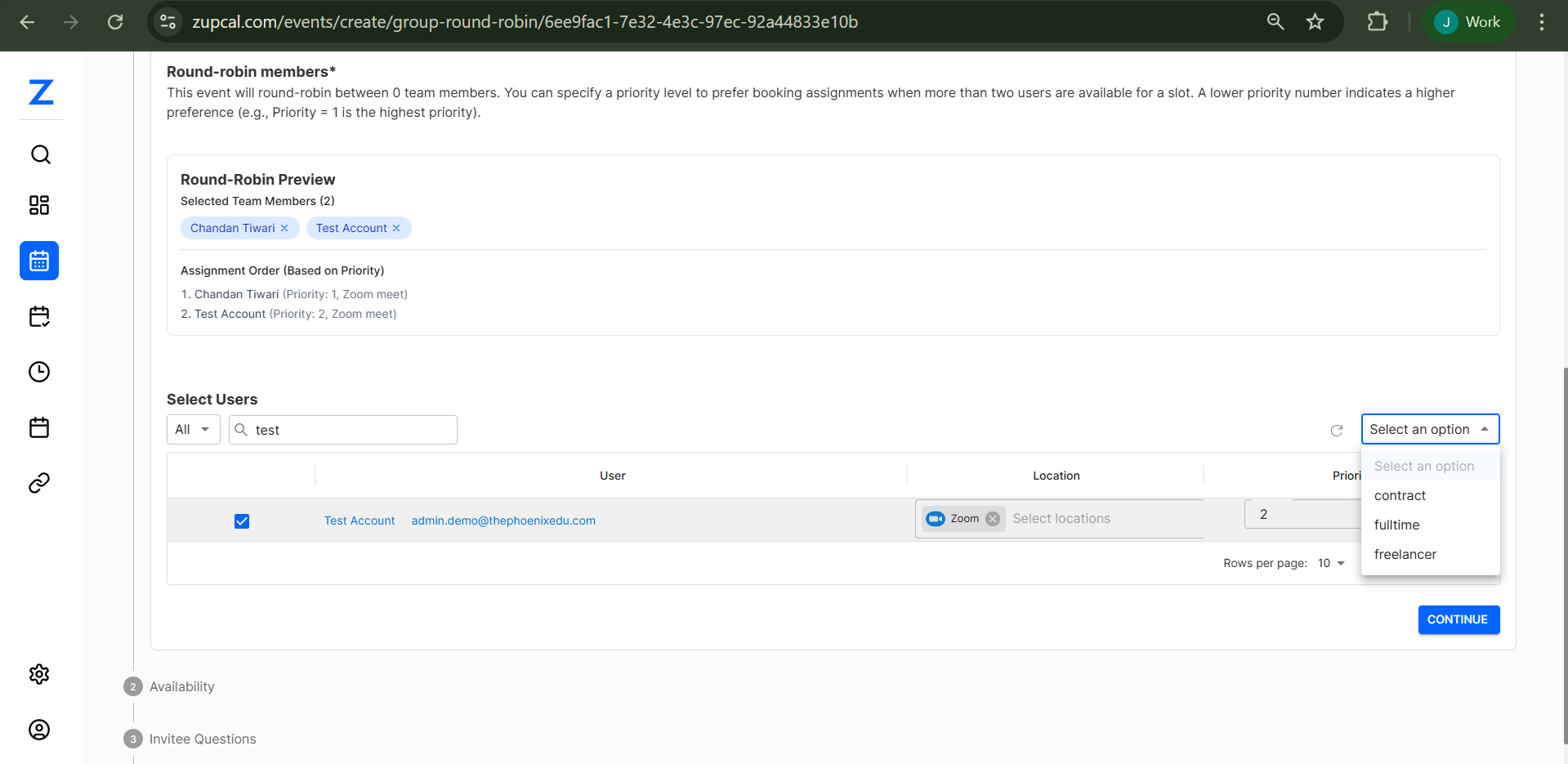 Round Robin Members Configuration