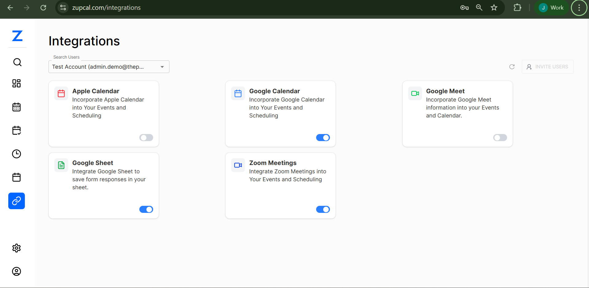 Integration Dashboard