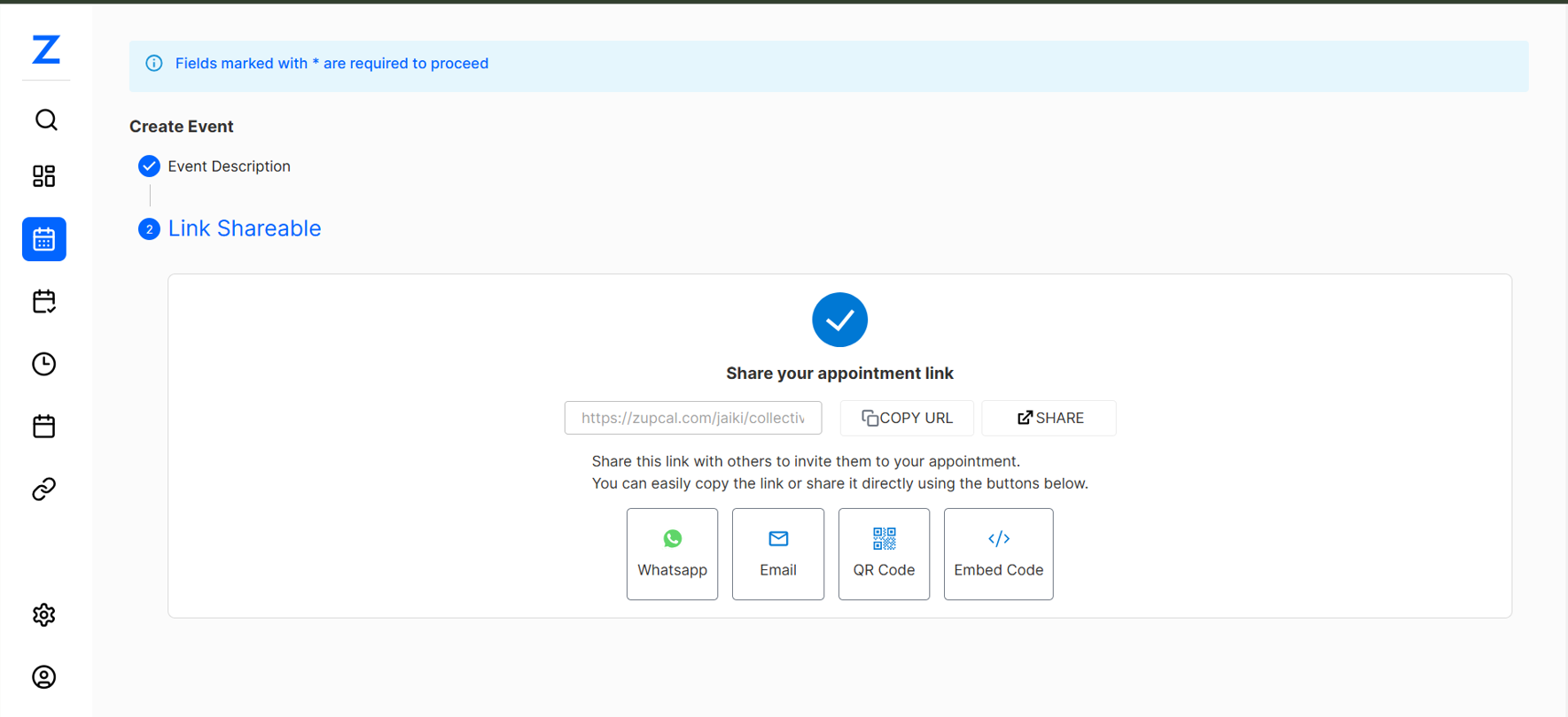 Link Sharing Interface